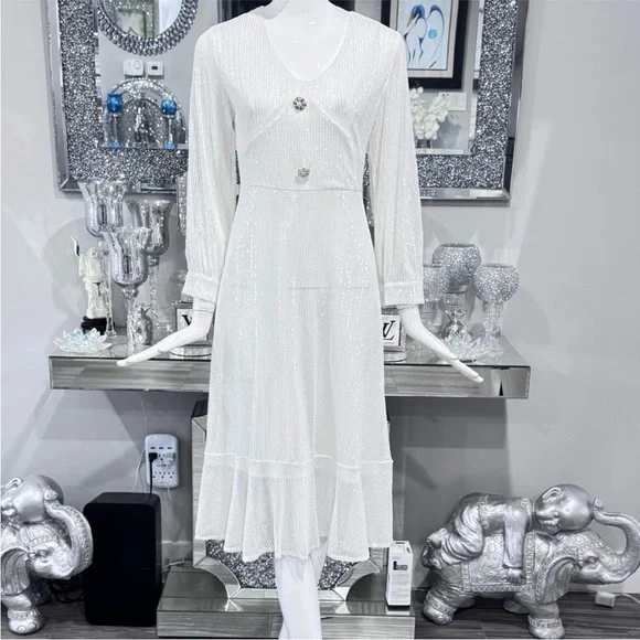 New π Lime Green Tiered Ruffled Dress - Picture 16 of 17